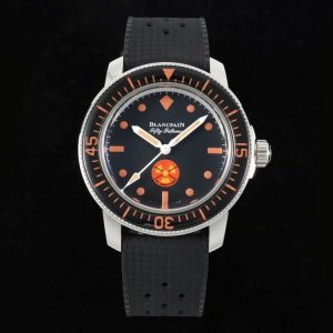 Fifty Fathoms 5008E No Rad Only Watch SS 1:1 GSF Best Edition Black Dial on Black Rubber Strap A1151