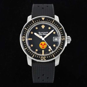 Fifty Fathoms 5008D No Rad SS 1:1 GSF Best Edition Black Dial on Black Rubber Strap A1151