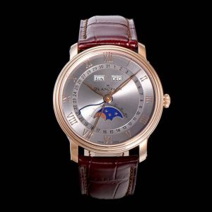 Villeret 6654 SS/RG Complicated Function OMF 1:1 Best Edition Silver Dial on Brown Leather Strap A6654 V3