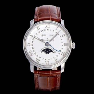 Villeret 6654 SS Complicated Function OMF 1:1 Best Edition White Dial on Brown Leather Strap A6654 V3