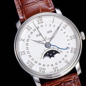 Villeret 6654 SS Complicated Function OMF 1:1 Best Edition White Dial on Brown Leather Strap A6654 V3