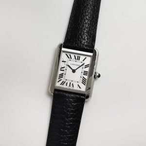 Cartier Tank Must Small K11F 1:1 Best Edition White Dial on Black Leather Strap Ronda Quartz