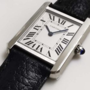 Cartier Tank Must Small K11F 1:1 Best Edition White Dial on Black Leather Strap Ronda Quartz