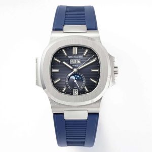 Nautilus 5726 Complicated SS PPF 1:1 Best Edition Blue Textured Dial on Blue Rubber Strap A324