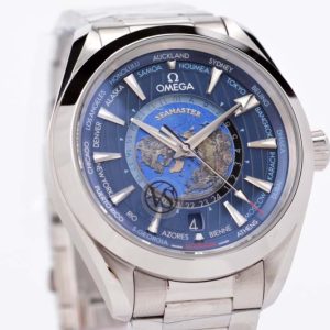 Aqua Terra Worldtimer VSF 1:1 Best Edition Blue Dial on SS Bracelet A8938 Super Clone