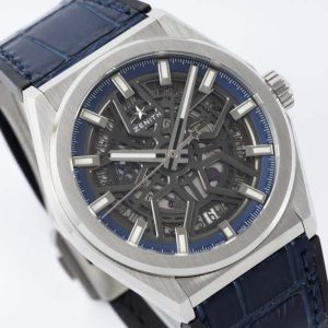 Defy Classic LF 1:1 Best Edition Skeleton Blue Dial on Blue Gummy Strap A2892