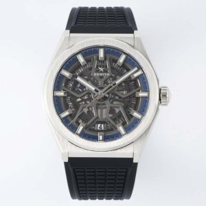 Defy Classic LF 1:1 Best Edition Skeleton Blue Dial on Black Rubber Strap A2892