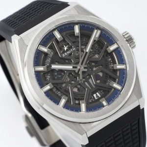 Defy Classic LF 1:1 Best Edition Skeleton Blue Dial on Black Rubber Strap A2892