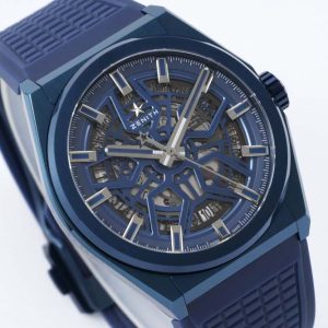 Defy Classic Blue PVD LF 1:1 Best Edition Skeleton Blue Dial on Blue Rubber Strap A2892