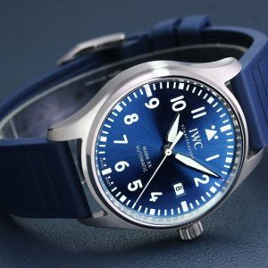 Mark XX IW328203 SS M+F 1:1 Best Edition Blue Dial on Blue Leather Strap MIYOTA 9015