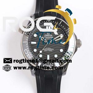 Seamaster Diver 300M 43.5mm ORF 1:1 Best Edition Ceramic Case Black Dial on Black Rubber Strap A8806