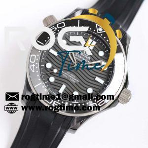 Seamaster Diver 300M 43.5mm ORF 1:1 Best Edition Ceramic Case Black Dial on Black Rubber Strap A8806