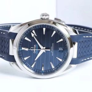 Aqua Terra 150M Master Chronometers VSF 1:1 Best Edition Deep Blue Dial Silver Hand on Deep Blue Rubber Strap A8900 Super Clone