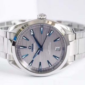 Aqua Terra 150M Master Chronometers VSF 1:1 Best Edition Gray Dial Blue Hand on SS Bracelet A8900 Super Clone