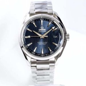 Aqua Terra 150M SS VSF 1:1 Best Edition Blue Textured Dial Silver Markers on SS Bracelet A8500