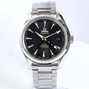 Aqua Terra 150M SS VSF 1:1 Best Edition Black Textured Dial Silver Markers on SS Bracelet A8508