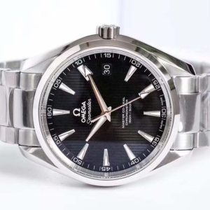 Aqua Terra 150M SS VSF 1:1 Best Edition Black Textured Dial Silver Markers on SS Bracelet A8500 Super Clone