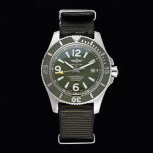 Superocean Automatic 44 TF 1:1 Best Edition Green Dial Green Bezel on Green Nylon Strap A2824