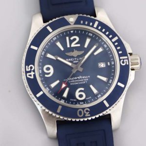 Superocean Automatic 44 TF 1:1 Best Edition Blue Dial Blue Bezel on Blue Rubber Strap A2824