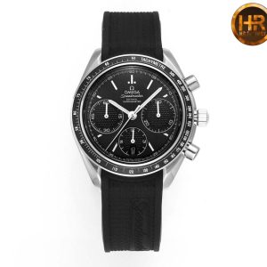 Speedmaster Racing Master SS HRF Maker Black Dial on Black Rubber Strap A7750