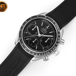 Speedmaster Racing Master SS HRF Maker Black Dial on Black Rubber Strap A7750