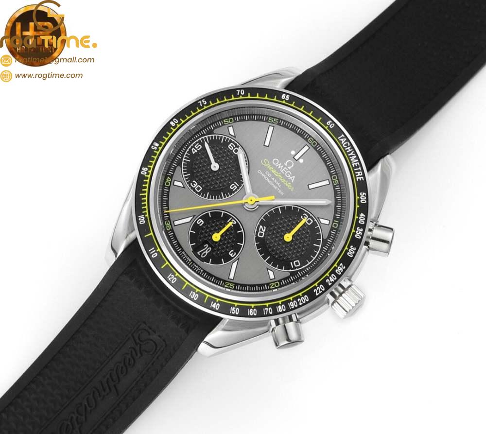 Speedmaster On Racing Band Speedmaster Racing Master SS HRF Maker Gray/Black Dial on Black Rubber ...