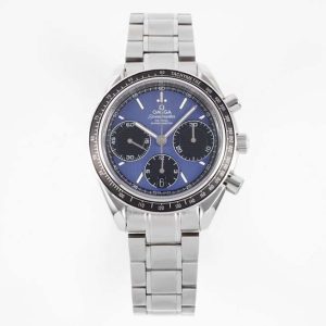 Omega HRF Speedmaster Racing Chronograph 40 BlueDial Black Tachymeter Bezel on SS Bracelet C3330