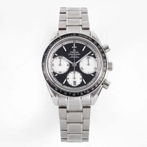 Omega HRF Speedmaster Racing Chronograph 40 Black/ White Dial Black Tachymeter Bezel on SS Bracelet C3330