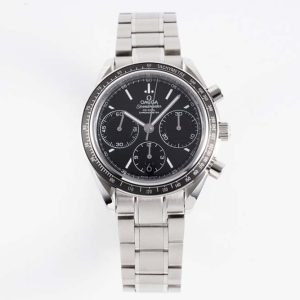 Omega HRF Speedmaster Racing Chronograph 40 Black Dial Black Tachymeter Bezel on SS Bracelet C3330