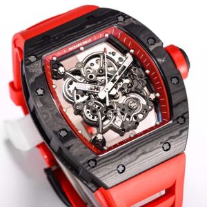 RM055 Real NTPT RMF 1:1 Best Edition Skeleton Red Dial on Red Rubber Strap RMUL2