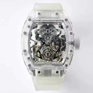 RM056-02 Transparent Tourbillon EURF Best Edition Skeleton Dial on Rubber Strap