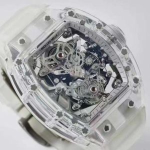 RM056-02 Transparent Tourbillon EURF Best Edition Skeleton Dial on Rubber Strap