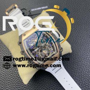 RM21-01 RG Tourbillon RMF Best Edition Skeleton Dial on White Rubber Strap