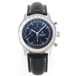 Navitimer Chronograph 41mm SS BLS 1:1 Best Edition Black Dial White Inner Bezel on SS Bracelet A7750