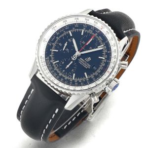 Navitimer Chronograph 41mm SS BLS 1:1 Best Edition Black Dial White Inner Bezel on SS Bracelet A7750