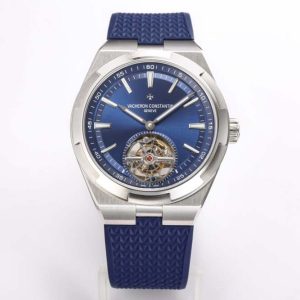 Overseas Tourbillon Ref 6000V SS BBRF 1:1 Best Edition Blue Dial on Blue Rubber Straps Tourb