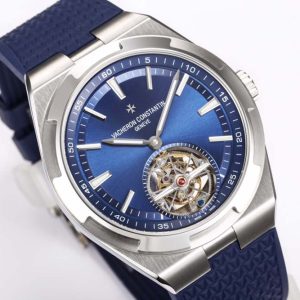 Overseas Tourbillon Ref 6000V SS BBRF 1:1 Best Edition Blue Dial on Blue Rubber Straps Tourb