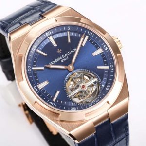 Overseas Tourbillon Ref 6000V RG BBRF 1:1 Best Edition Blue Dial on Blue Leather Straps Tourb