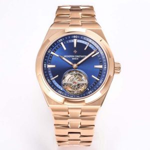 Overseas Tourbillon Ref 6000V RG BBRF 1:1 Best Edition Blue Dial on RG Bracelet Tourb