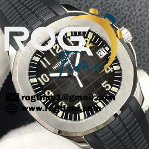 Aquanaut 5167 SS 3KF Best Edition Gray Dial on Black Rubber Strap A324 Super Clone V2