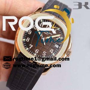 Aquanaut 5167 RG 3KF Best Edition Brown Dial on Brown Rubber Strap A324 Super Clone V2