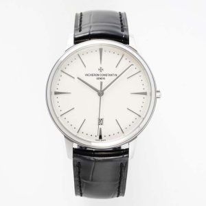 Patrimony Date SS PPF 1:1 Best Edition White Dial on Black Leather Strap MIYOTA 9015