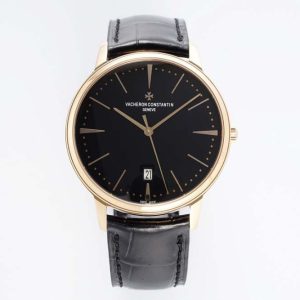 Patrimony Date RG PPF 1:1 Best Edition Black Dial on Black Leather Strap MIYOTA 9015