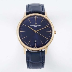 Patrimony Date RG PPF 1:1 Best Edition Blue Dial on Blue Leather Strap MIYOTA 9015