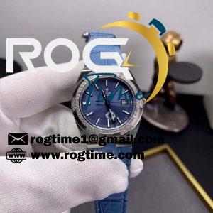 Lady Overseas 1205V RXW Best Edition Blue Dial Diamonds Bezel on Blue Leather Strap Swiss Quartz