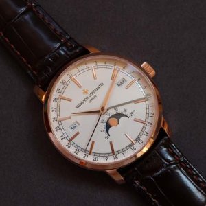 Traditionnelle 4010T RG MXF Best Edition White Dial on Brown leather strap A2460QCL