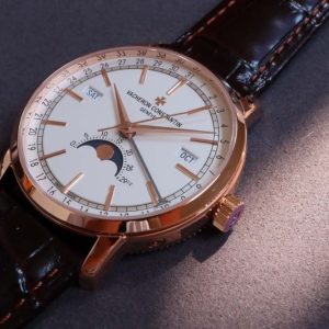 Traditionnelle 4010T RG MXF Best Edition White Dial on Brown leather strap A2460QCL