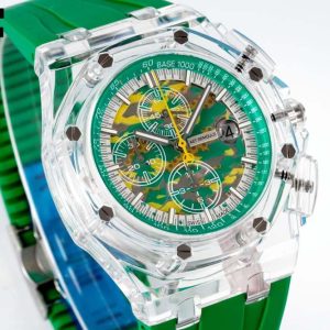 Royal Oak Offshore 44mm Transparent APF Best Edition Green Dial on Green Rubber Strap A3126