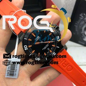 Original Factory ORIS Aquis Orange/Black Rubber Swiss Movement