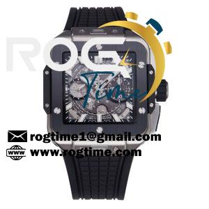 Square Bang Unico 42mm Titanium/Ceramic BBF 1:1 Best Edition Skeleton Dial on Black Rubber Strap A1280